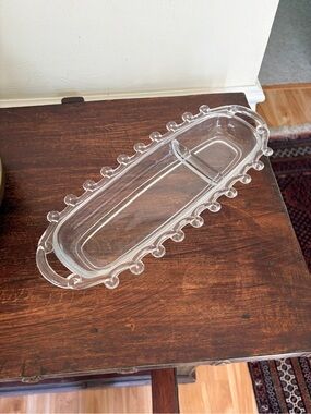 Vintage Heisey Crystal Lariat Divided Oblong Relish Celery Dish